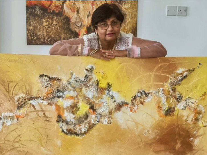 Dr Shalini with Artwork